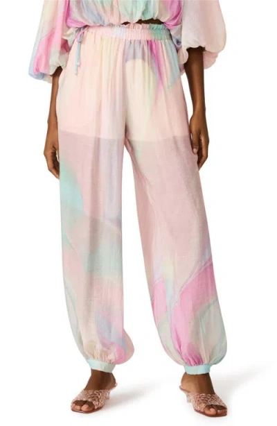 Steve Madden Auda Colorblock Parachute Pants In Pink