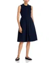 Steve Madden Berlin Sleeveless Half-zip A-line Dress In Black