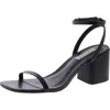 Steve Madden Audrina Womens Leather Block Heel Slingback Sandals In Black
