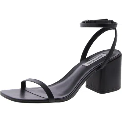 Steve Madden Audrina Womens Leather Block Heel Slingback Sandals In Black