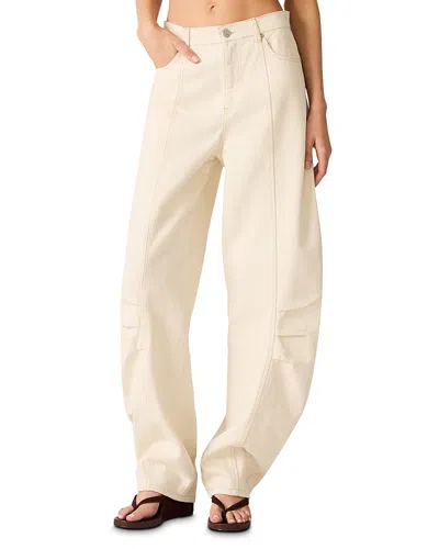 Steve Madden Austin Barrel Jeans In Natural In Metallic