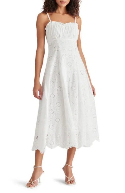 Steve Madden Ava Cotton Eyelet Midi Dress In White