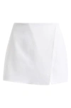 Steve Madden Avalon Wrap Front Linen Blend Skort In White