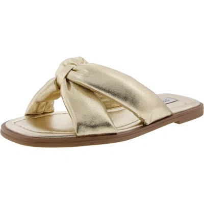 Steve Madden Avianna Womens Criss-cross Faux Leather Slide Sandals In Multi
