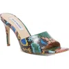 Steve Madden Avoid Womens Slip On Man Made Dress Sandals In Multi