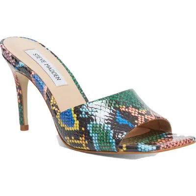 Steve Madden Avoid Womens Slip On Man Made Dress Sandals In Multi