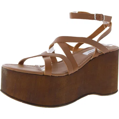 Steve Madden Avril Womens Strappy Leather Platform Sandals In Multi