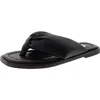 Steve Madden Axe Womens Solid Leather Flip-flops In Black