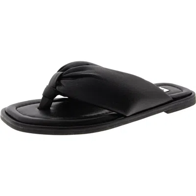 Steve Madden Axe Womens Solid Leather Flip-flops In Black