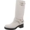 Steve Madden Axelle Womens Leather Block Heel Mid-calf Boots In Multi