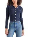 Steve Madden Ayda Collar Rib Cardigan In Blue