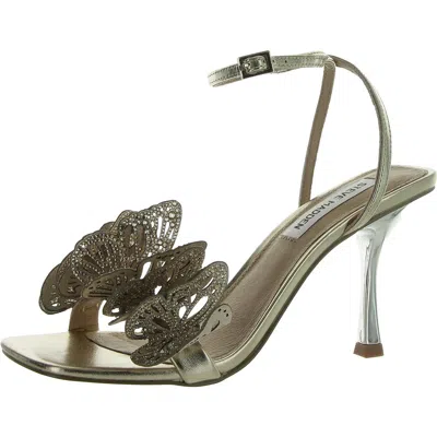 Steve Madden Azariah Womens Slip On Open Toe Ankle Strap In Gold