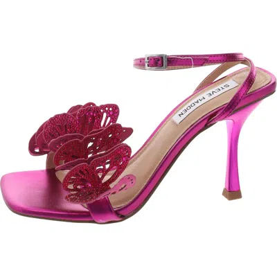 Steve Madden Azariah Womens Slip On Open Toe Ankle Strap In Pink