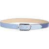 Steve Madden Baguette Textured Belt In Navy
