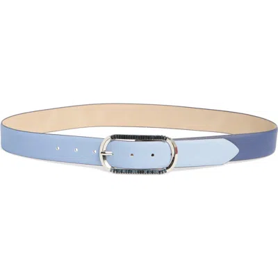 Steve Madden Baguette Textured Belt In Navy