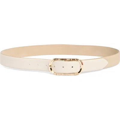 Steve Madden Baguette Textured Belt In Tan