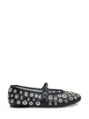 Steve Madden Womens Black Rejoice-s Eyelet-embellished Ballet Flats Eur 39 / 6 Uk In Black