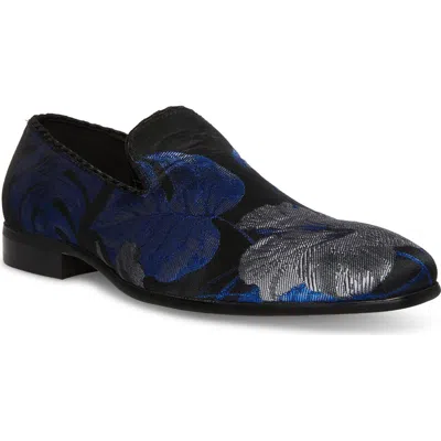 Steve Madden Bannoch Smoking Slipper In Navy/black