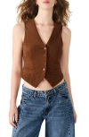 Steve Madden Barrett Faux Suede Vest In Brown