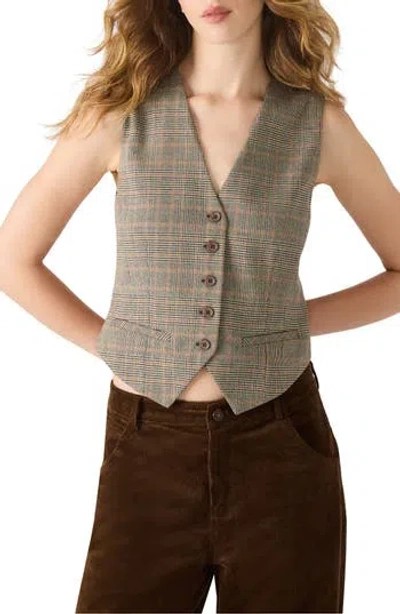 Steve Madden Barrett Plaid Vest In Brown