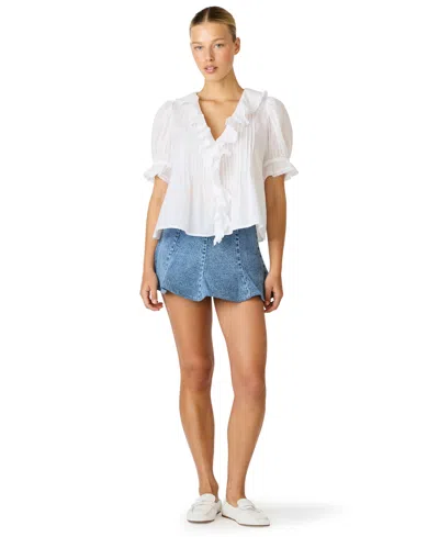 Steve Madden Bb Dakota Women's Lyric V-neck Top In White