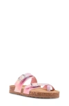 Steve Madden Kids' Beached Slide Sandal In Pnk Irridescent