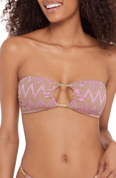 Steve Madden Beaded Cutout Strapless Bikini Top In Multi