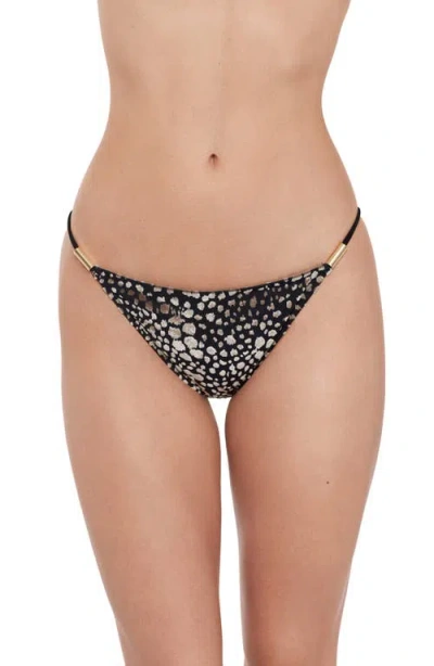 Steve Madden Beaded Strap Bikini Bottoms In Animal Print