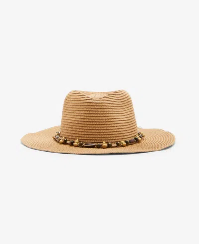 Steve Madden Beaded Trim Western Hat In Tan