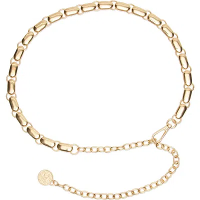 Steve Madden Bean Chain Belt In Gold