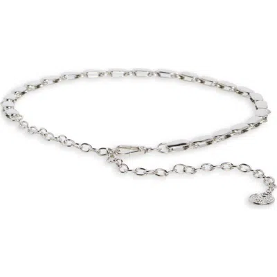 Steve Madden Bean Chain Belt In Silver