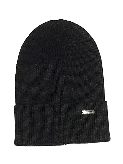 Pre-owned Steve Madden Beanie Hat In Black