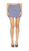 Steve Madden Beck Tweed Miniskirt In Blue
