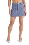 Steve Madden Beck Tweed Miniskirt In Blue