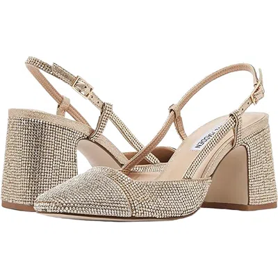 Steve Madden Becka Womens Rhinestones Pointed Toe Slingback Heels In Silver
