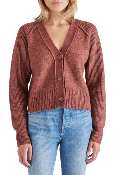 Steve Madden Beckie V-neck Cardigan In Baked Apple