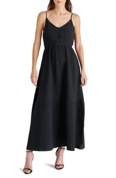 Steve Madden Been So Long Cotton Gauze Maxi Dress In Black