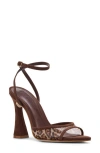 Steve Madden Beki Ankle Strap Pointed Toe Sandal In Leopard Mesh
