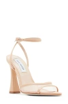 Steve Madden Beki Womens Leather Peep-toe Slingback Sandals In Natural