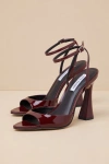 Steve Madden Beki Ankle Strap Pointed Toe Sandal In Burgundy
