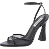 Steve Madden Beki Womens Leather Mesh Inset Ankle Strap In Black
