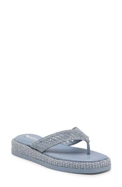 Steve Madden Bella Thong Platform Slide Sandal In Blue