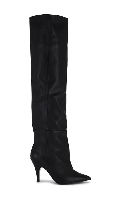 Steve Madden Women's Bellamie Wide-calf Knee-high Slouch Dress Boots In Black Leather