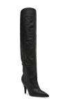 Steve Madden Bellamie Pointed Toe Over The Knee Boot In Black Leather