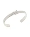 Steve Madden Belt Buckle Cuff Bracelet In Rhodium