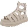 Steve Madden Benefit Womens Leather Adjustable Gladiator Sandals In Nude