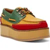 Steve Madden Benett Platform Boat Shoe In Natural Multi