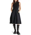 Steve Madden Berlin Sleeveless Half-zip A-line Dress In Black