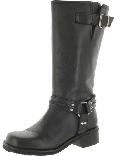 Steve Madden Berrit Womens Harness Buckle Mid-calf Boots In Black