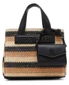 Steve Madden Bflores Raffia Mini Tote In Black Multi